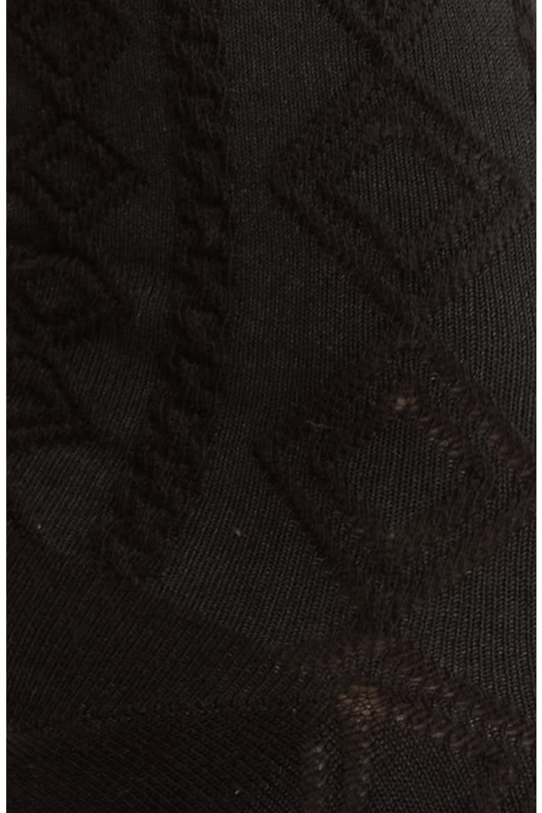Cherry Print Cotton Crew Socks, Alternate, color, BLACK