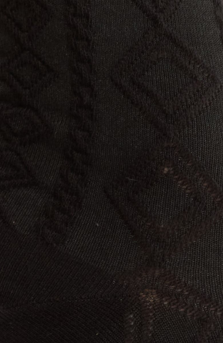 Casa Clara Cherry Print Cotton Crew Socks, Alternate, color, Black