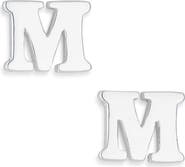 MARLYN SCHIFF Block Letter Initial Stud Earrings