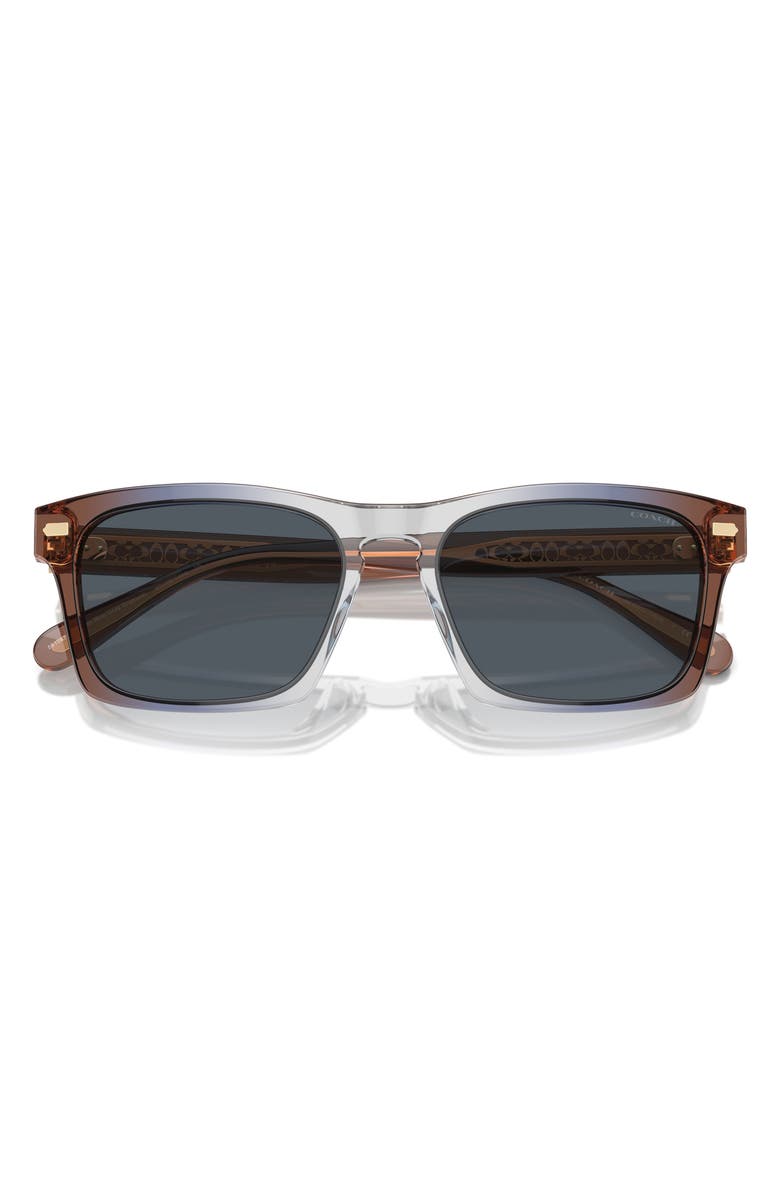COACH 57mm Square Sunglasses, Alternate, color, Pecan Blue Grey / Blue Grey