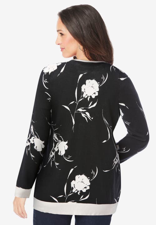 Jessica London Fine Gauge Cardigan In Black
