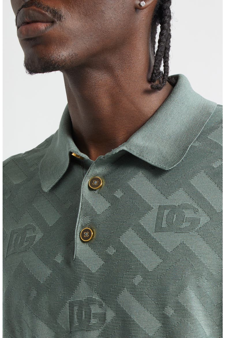 Jacquard Silk Polo, Alternate, color, GRIGIO ROCCIA