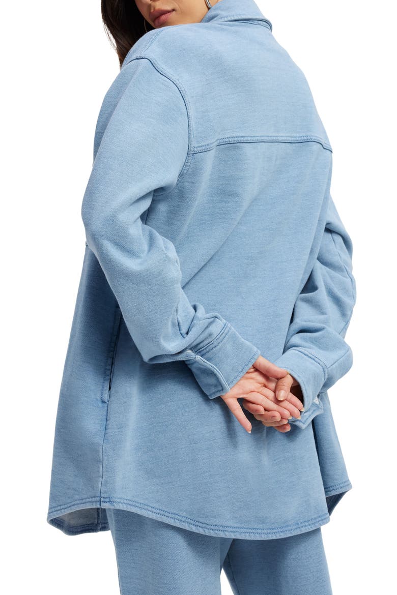 Jeanius Oversize Terry Shacket, Alternate, color, INDIGO376