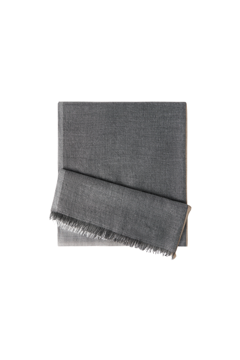 Cashmere and silk color block scarf, Alternate, color, Lead