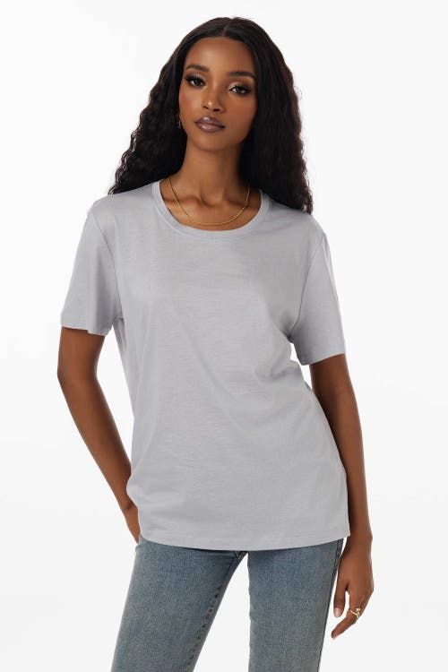 Silksilky Silk Knitted Round Neck T-shirt In Silver