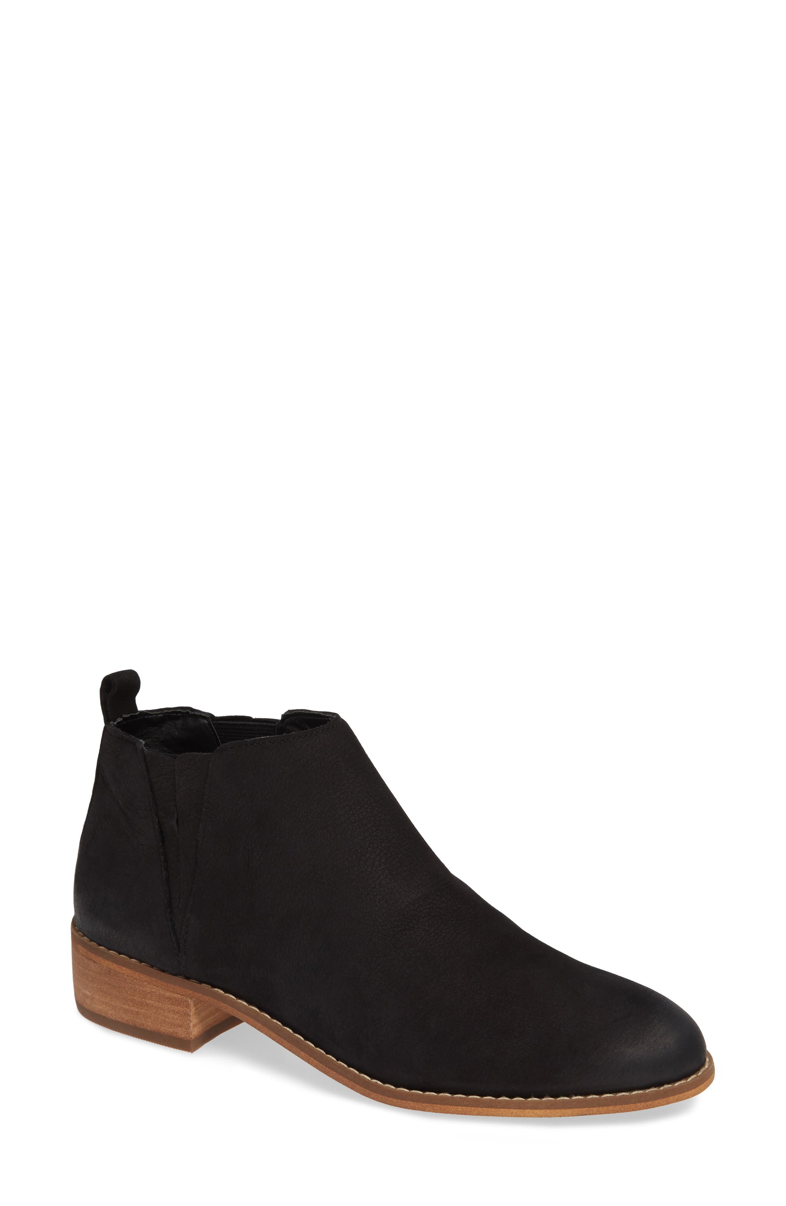 Kacee Bootie, Main, color, BLACK BURNISHED NUBUCK