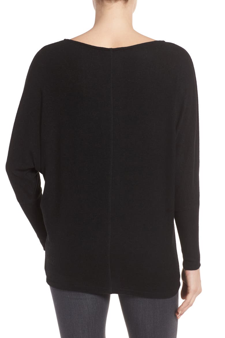 Gibson Dolman Sleeve Fleece Top, Alternate, color, BLACK