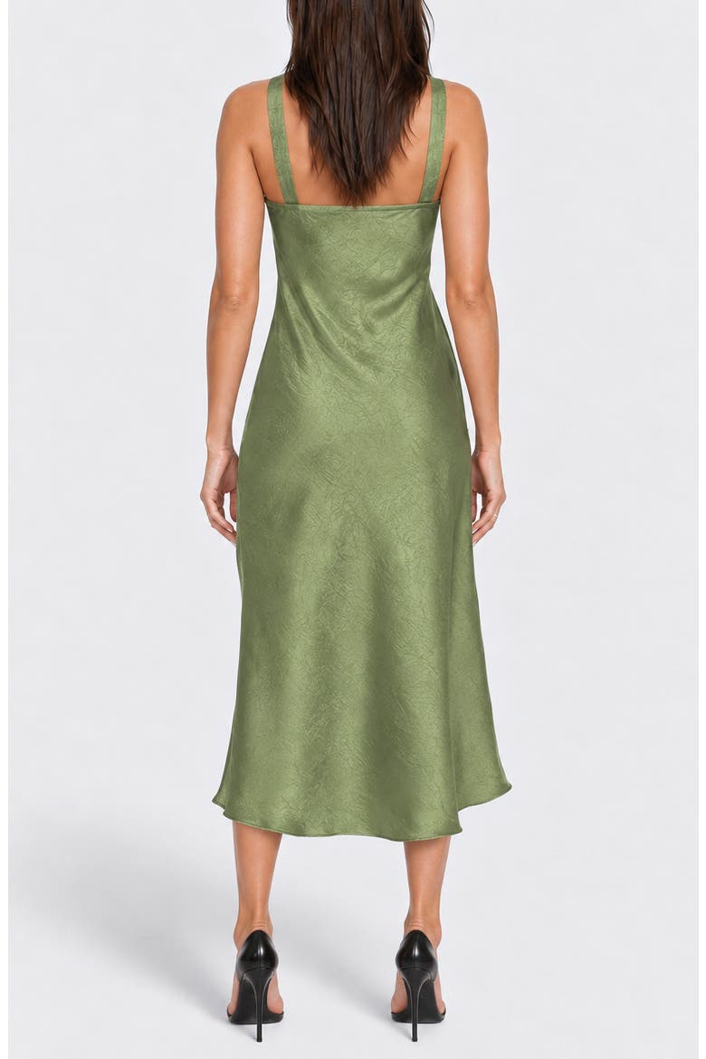 Sleeveless Satin Maxi Slipdress, Alternate, color, OLIVE