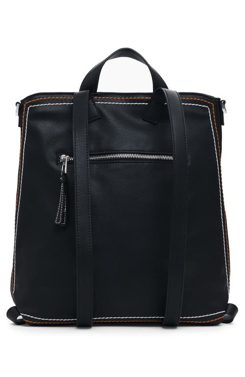 Desigual Medium Decorative Stitch Faux Leather Backpack