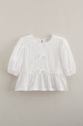Nordstrom Kids' Bow Front Cotton Broderie Anglaise Top