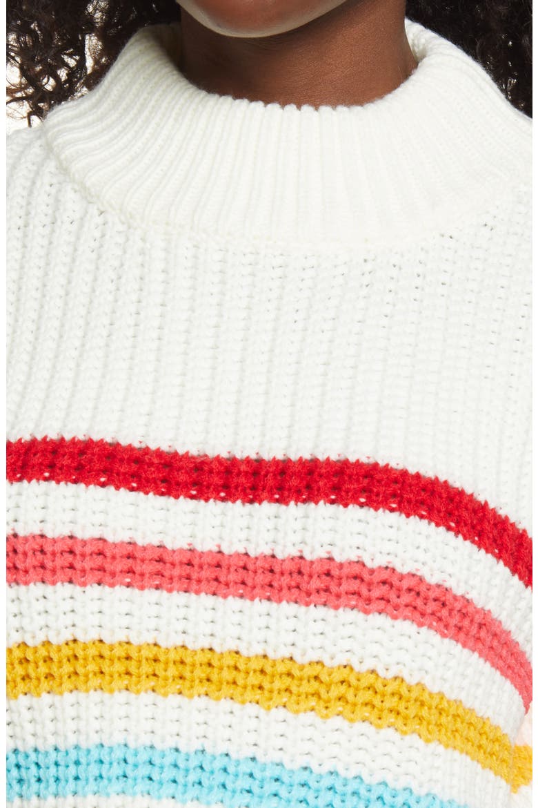 Rainbow Stripe Sweater, Alternate, color, IVORY MULTI