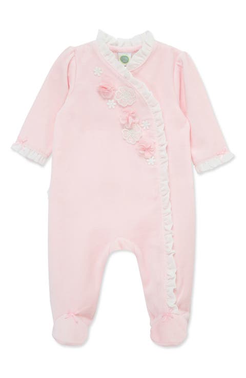 Velour Flowers Footie (Baby)