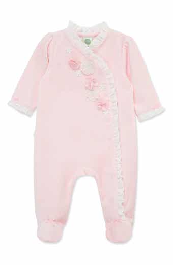 Little Me Velour Flowers Footie