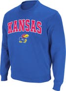 COLOSSEUM Men's Colosseum Royal Kansas Jayhawks Arch & Logo Crew Neck Sweatshirt