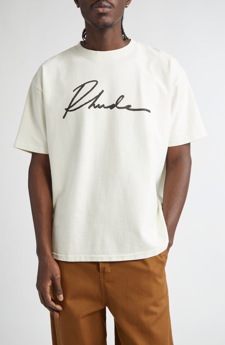 Rhude Script Logo Graphic T-Shirt, Main, color,