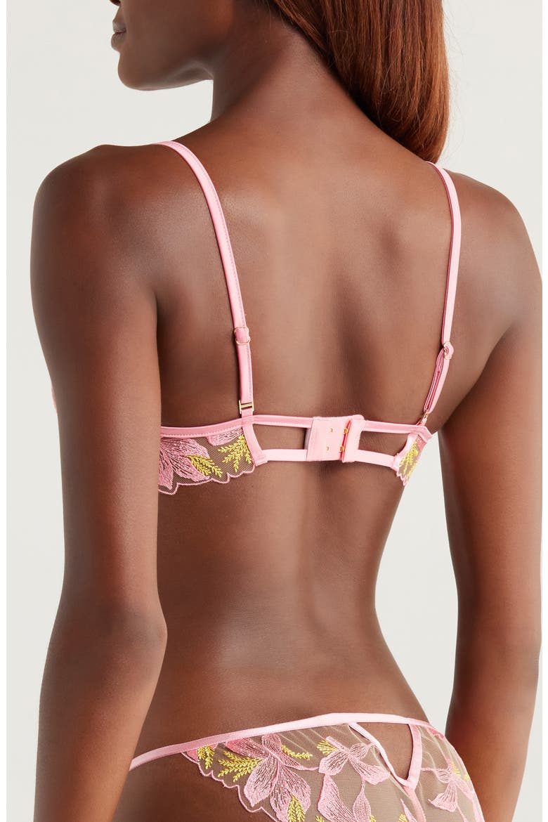 Patrice Embroidered Underwire Bra, Alternate, color, PINK/ BLAZING YELLOW