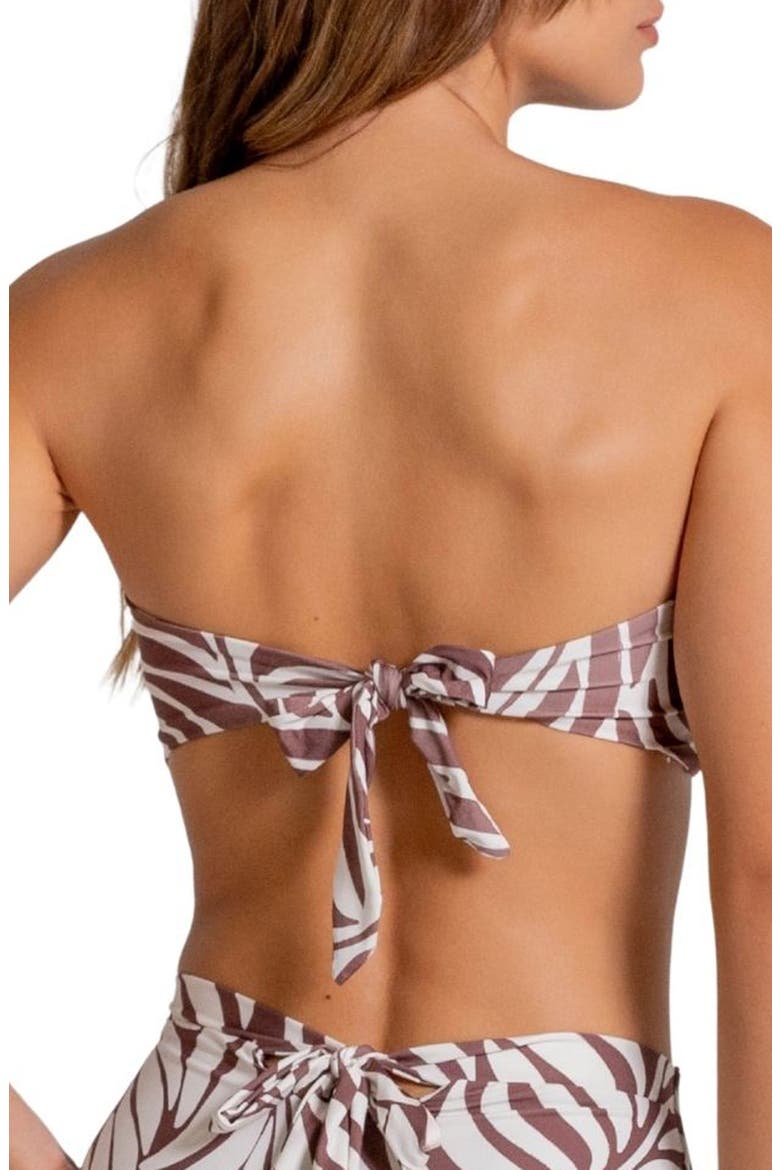 Bead Trimmed Bandeau Bikini Top, Alternate, color, VANILLA CUSTARD
