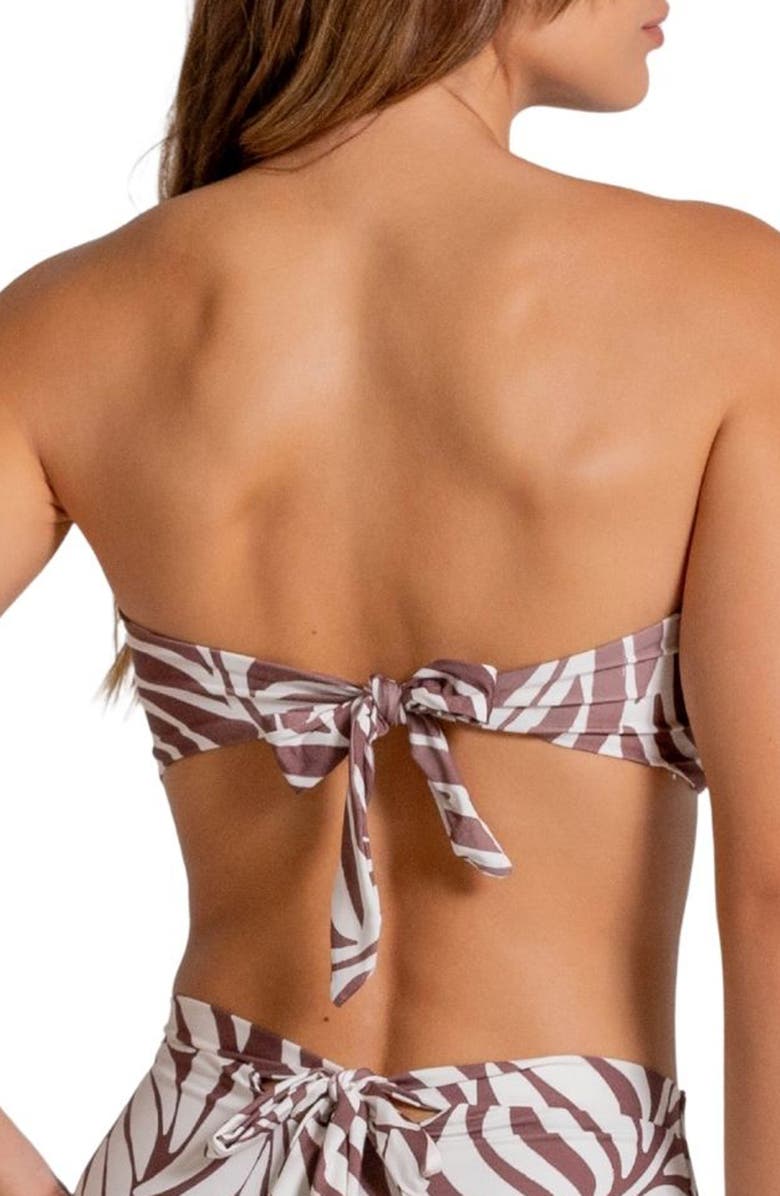 Cosita Linda Bead Trimmed Bandeau Bikini Top, Alternate, color, Vanilla Custard