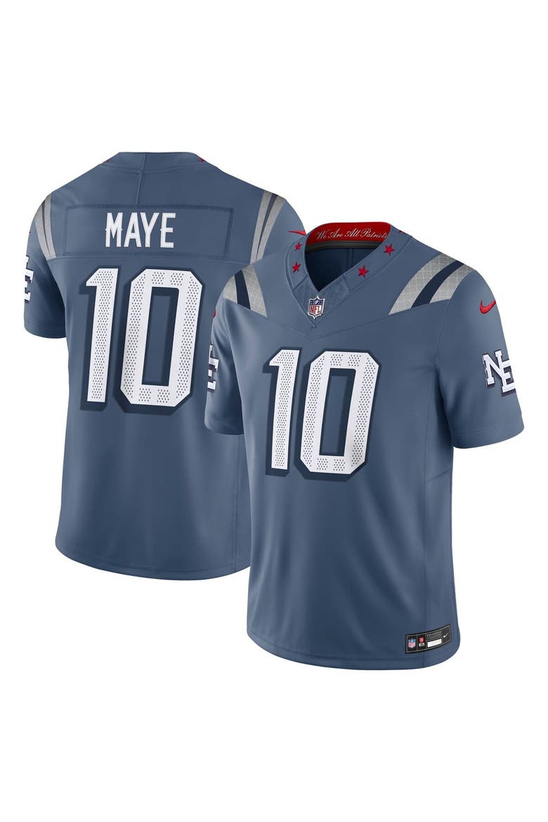 Men's Nike Drake Maye Storm Blue New England Patriots 2025 Rivalries Collection Limited Jersey, Main, color, Blue