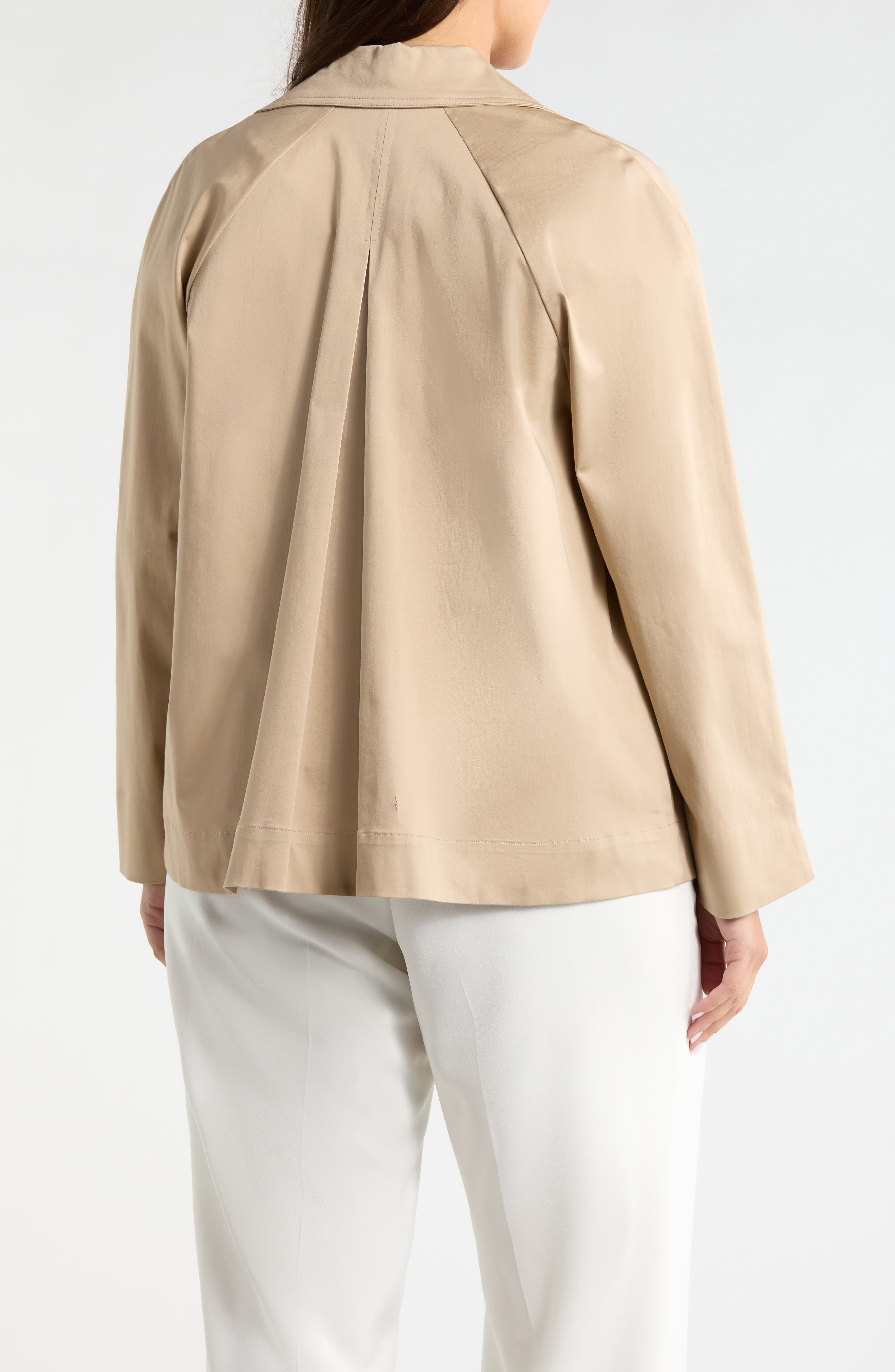 Double Breasted Sateen Trench Coat - image 2