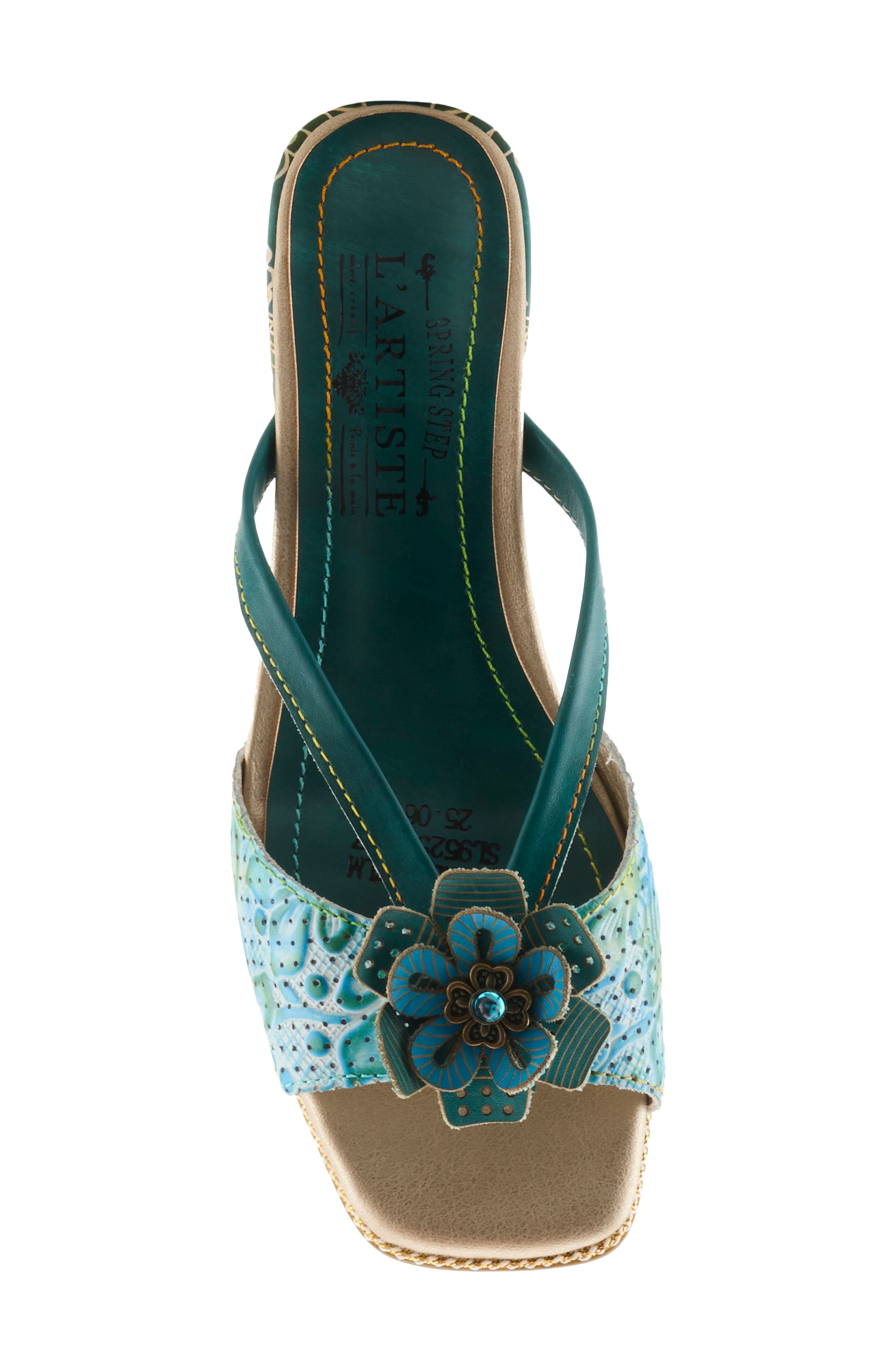 Europa Sandal, Alternate, color, TEAL MULTI