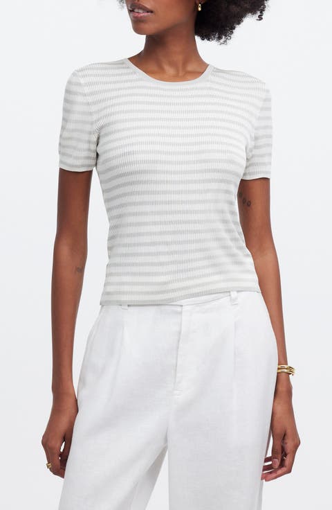 Stripe Microrib Sweater T-Shirt