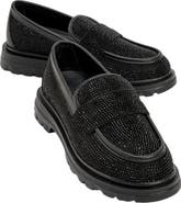 Prologue Shoes Babel Stone Embellished Suede Loafer