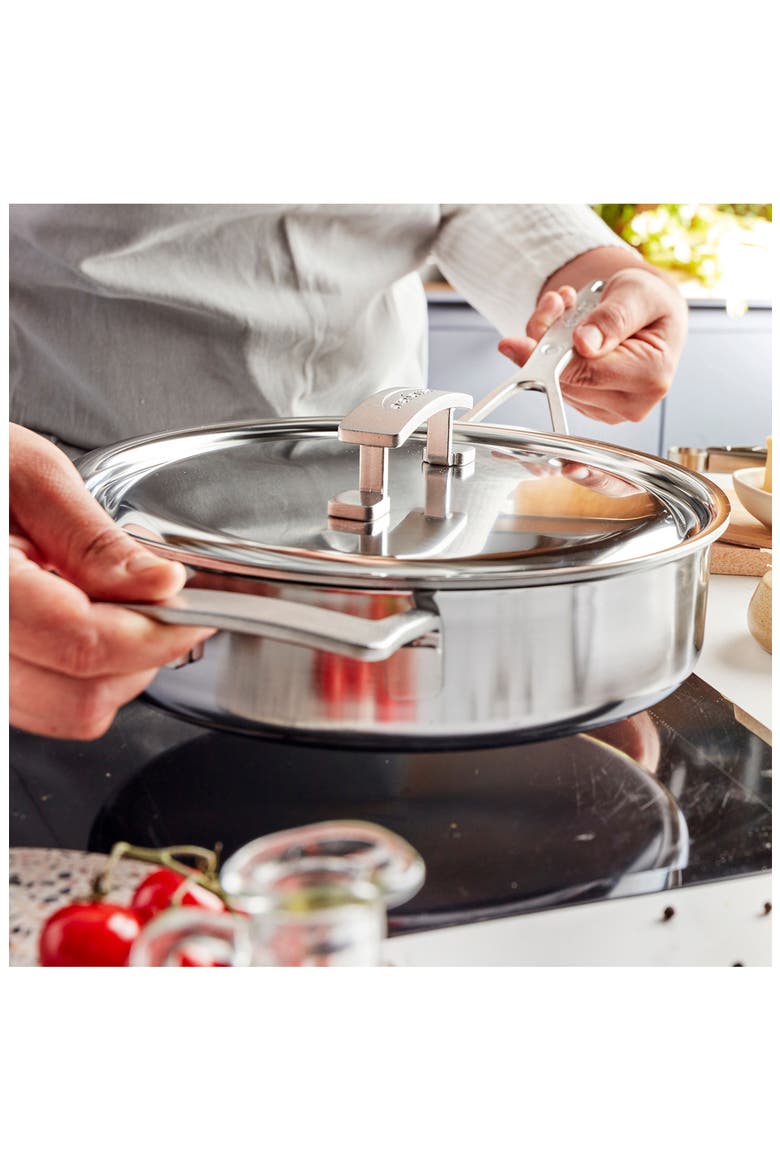 Industry 3-Quart 5-Ply Stainless Steel Saute Pan, Alternate, color, STAINLESS STEEL