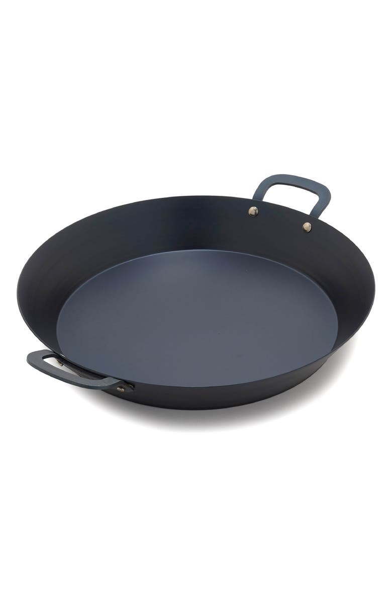 GreenPan x Bobby Flay 15" Carbon Steel Paella Pan, Main, color, Black