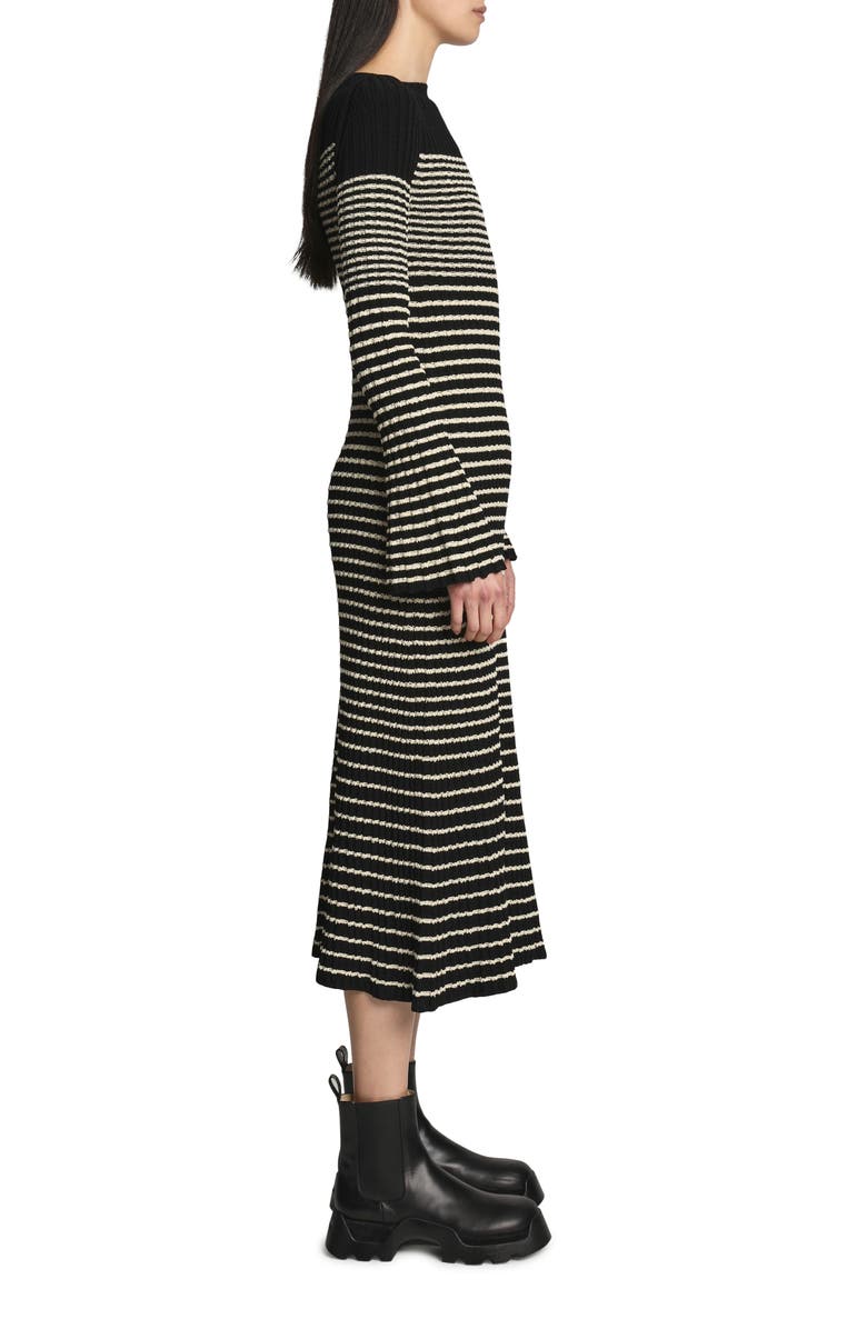 Proenza Schouler Bouclé Mini Stripe Long Sleeve Sweater Dress, Alternate, color,
