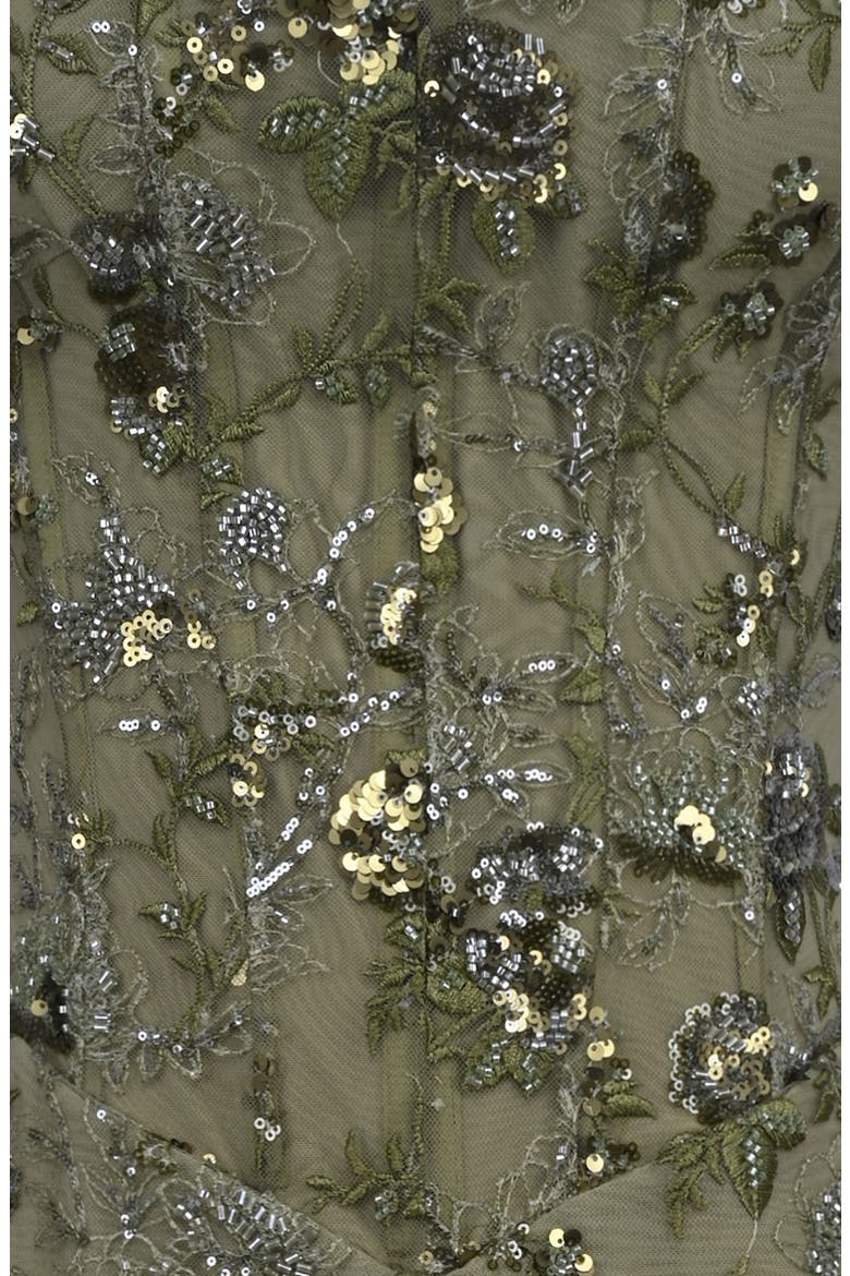Anisa Hand Beaded Gown, Alternate, color, FIR GREEN