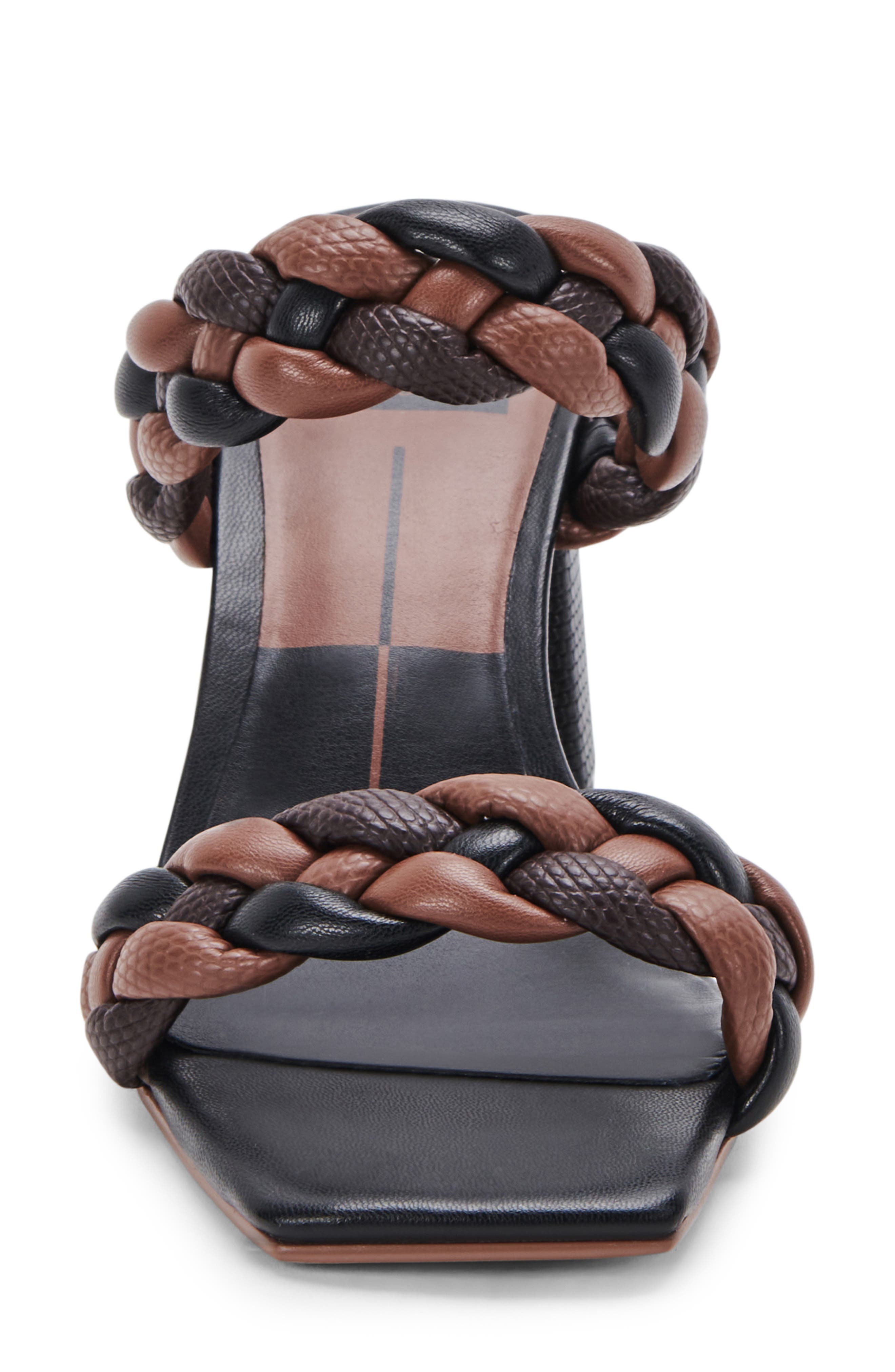 Paily Braided Heeled Sandal, Alternate, color, BLACK/ ESPRESSO STELL