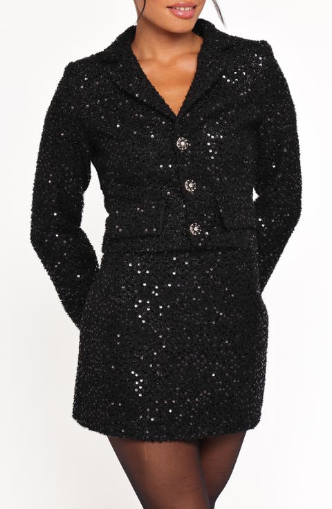 Valentina Sequin Crop Blazer