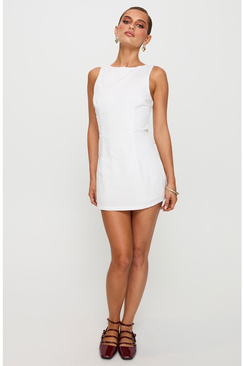 Yumiko Skirted Organic Cotton Romper, Alternate, color, WHITE