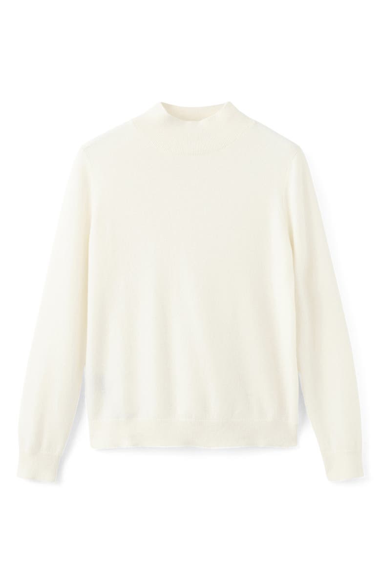 MANGO Mock Neck Cashmere Sweater, Alternate, color, Ecru