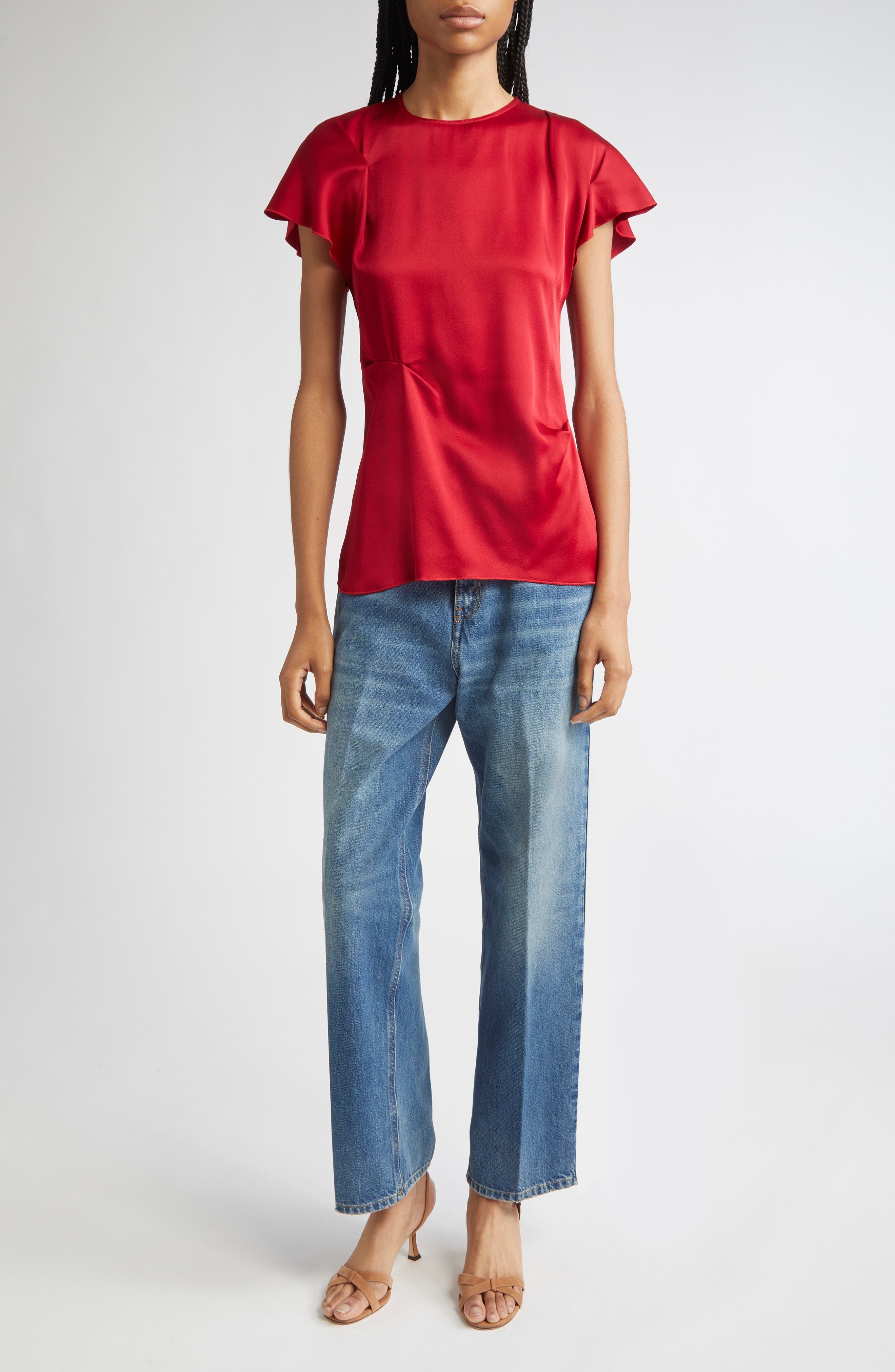Victoria Beckham Draped Satin Top | Nordstromrack