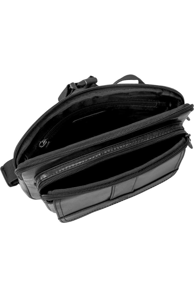 Mancini Buffalo Leather Belt Bag, Alternate, color, Black