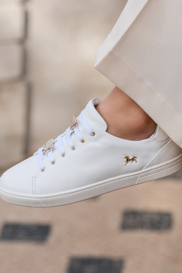 Goldie Leather Sneakers, Alternate, color, White