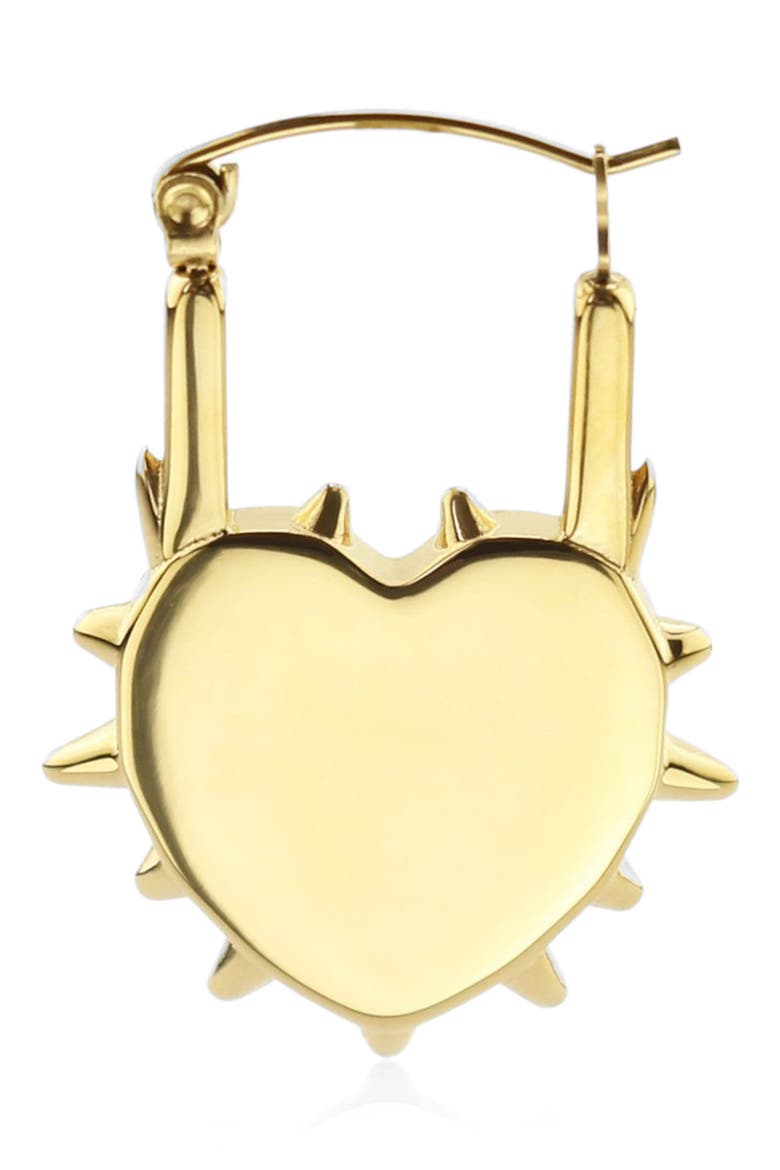 Spiked Heart Huggie Hoop Earrings, Alternate, color, GOLD