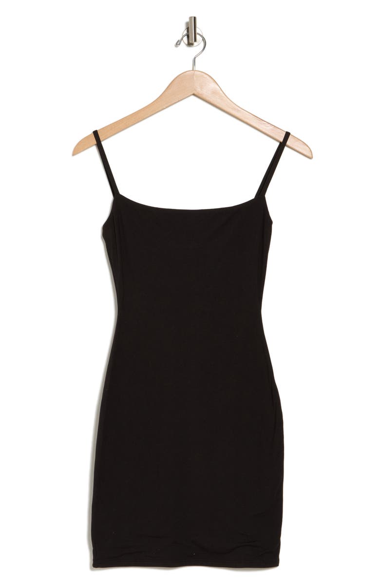 Naked Wardrobe Bare Spaghetti Strap Minidress, Alternate, color, Black