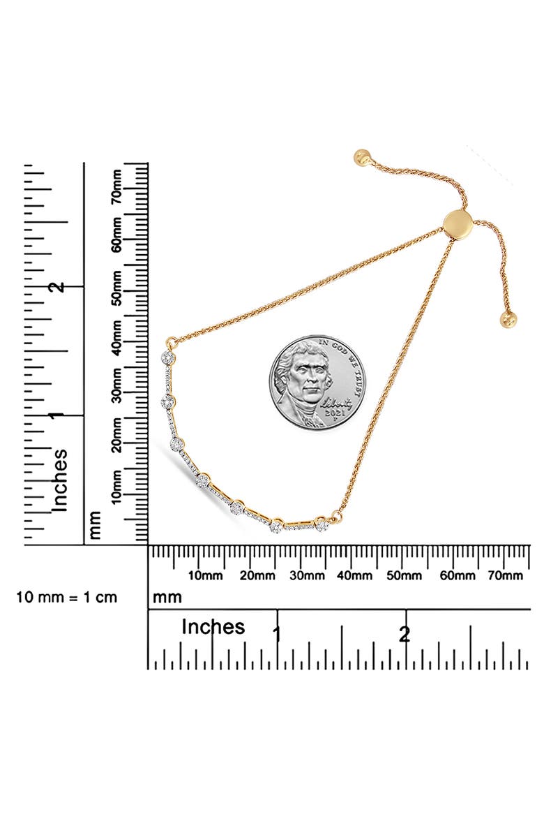 Haus of Brilliance 14K Gold Plated Sterling Silver 1/3 Cttw Diamond Slider Link Bolo Bracelet, Alternate, color, Yellow Gold Over Silver