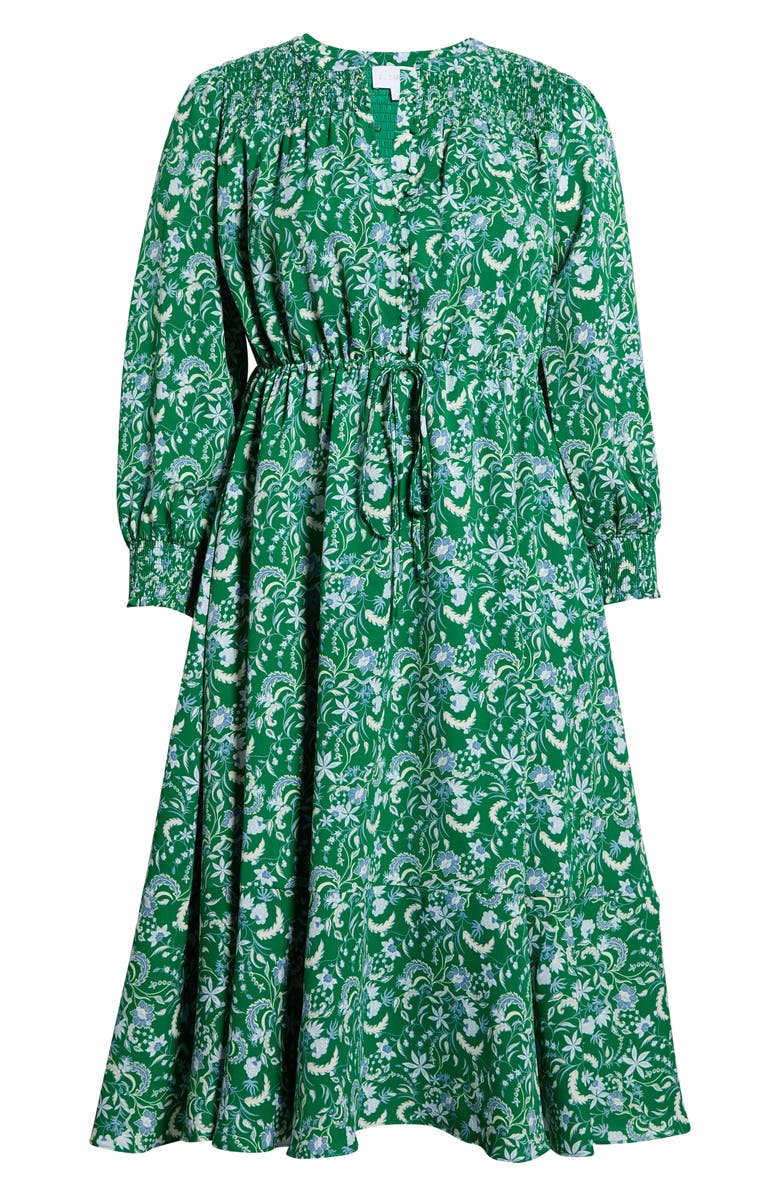 SUGARLIPS Cabana Floral Keila Long Sleeve Smocked Yoke Midi Dress, Alternate, color, 