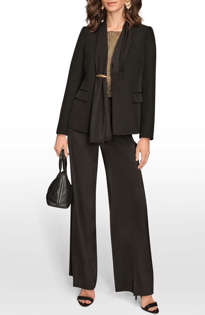 Donna Karan New York Mixed Media Jacket, Alternate, color, Black