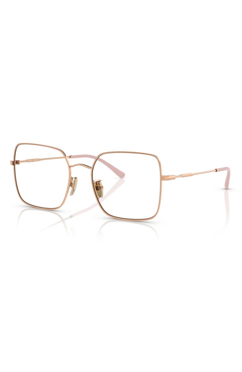 VOGUE 54mm Square Optical Glasses, Alternate, color, Rose Gold
