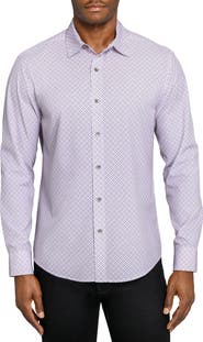 W.R.K Slim Fit Geometric Print Performance Button-Up Shirt