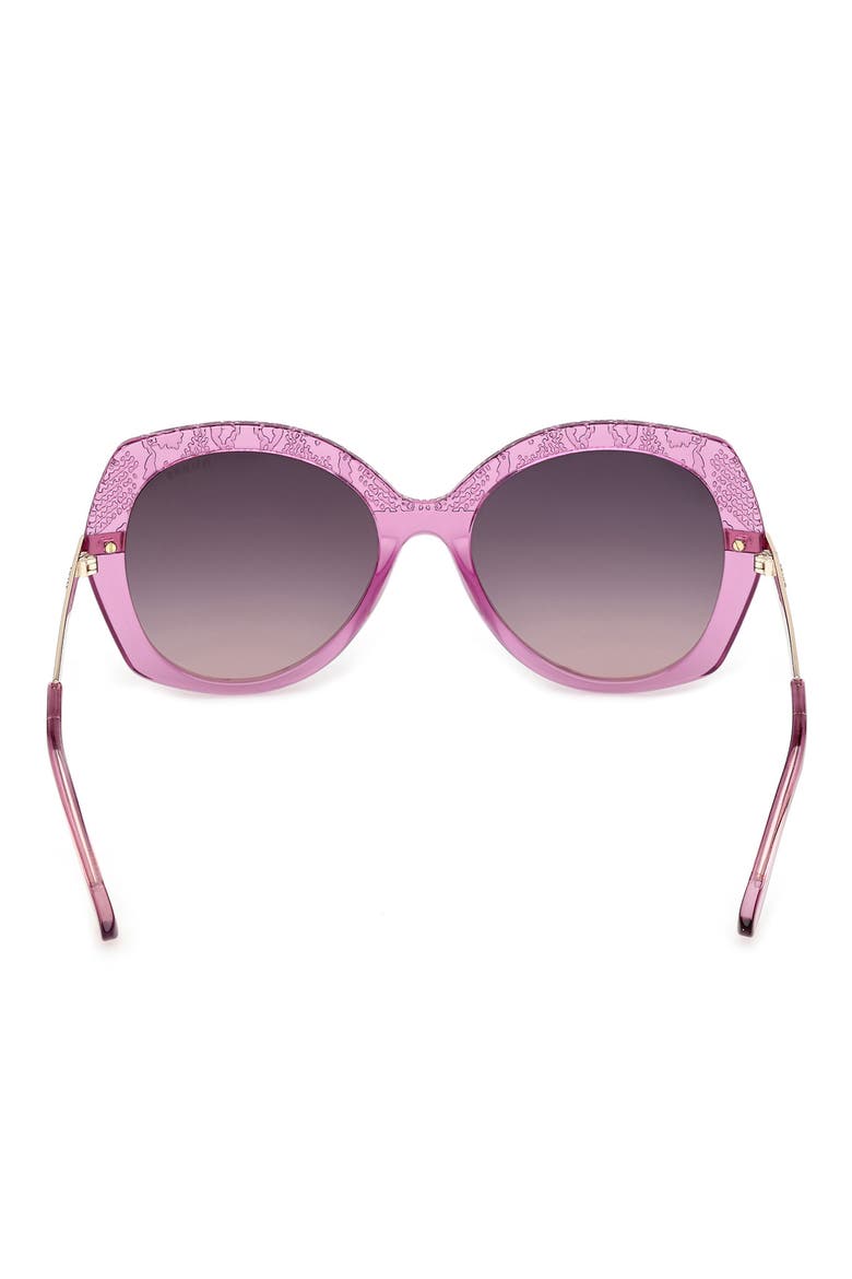 Round Sunglasses, Alternate, color, SHINY VIOLET / GRADIENT SMOKE