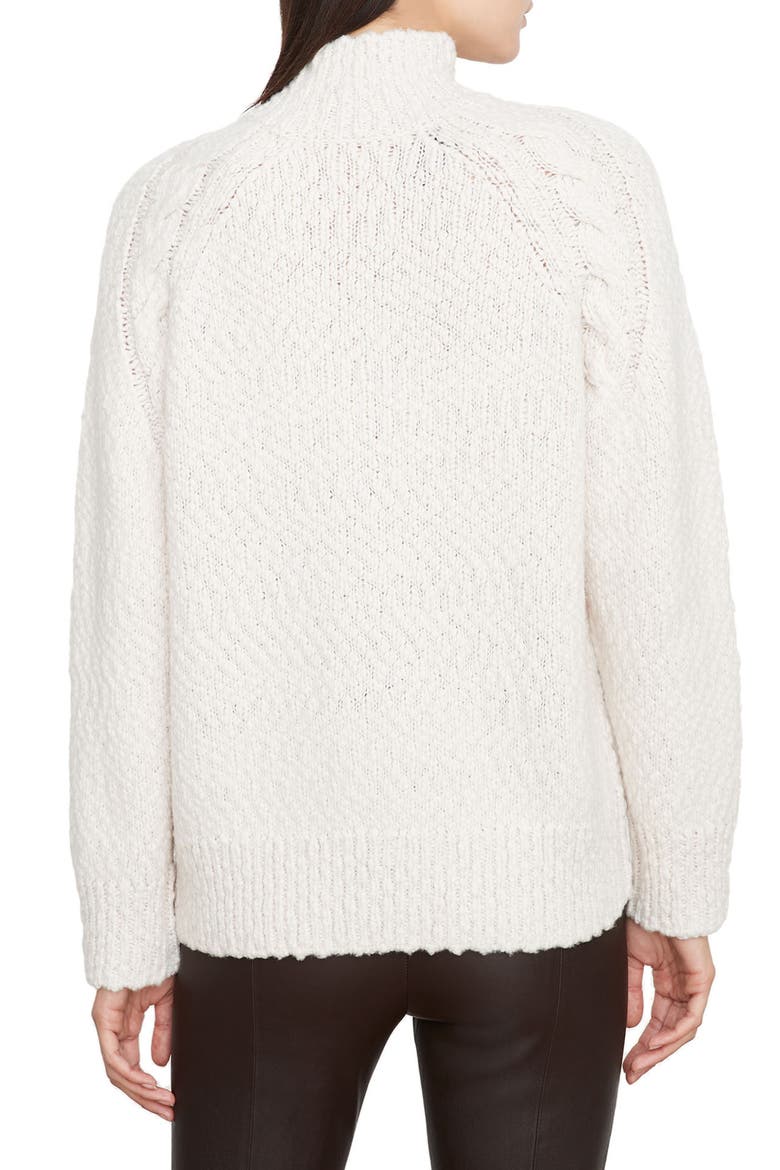 Rising Cable Turtleneck Sweater, Alternate, color, CREAM