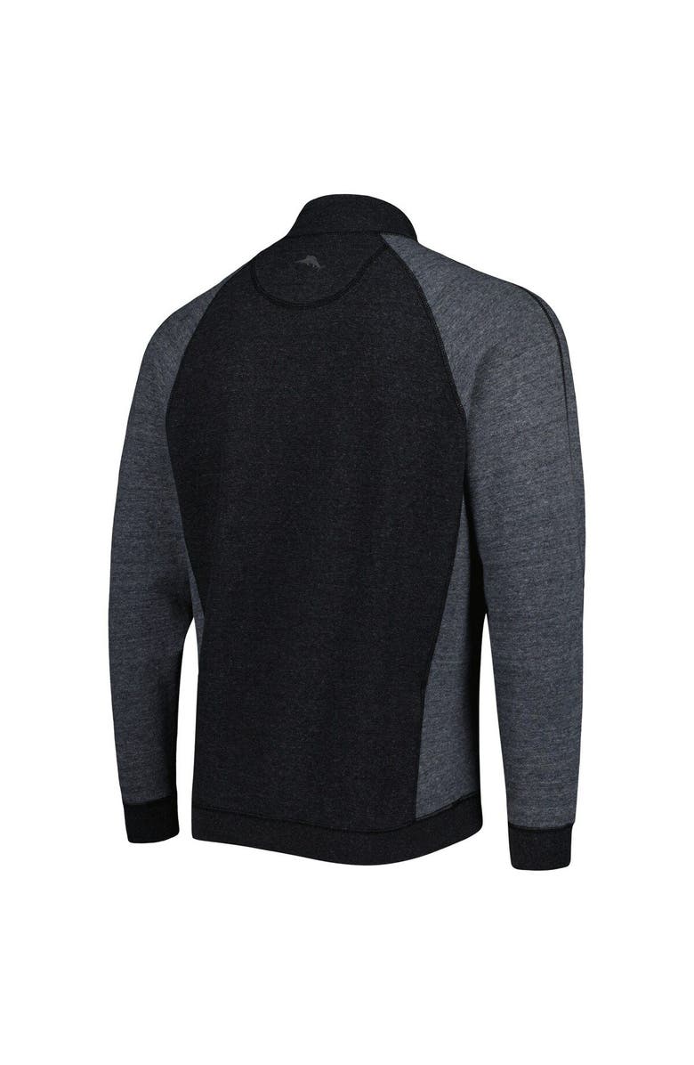 Tommy Bahama Men's Tommy Bahama Black Mississippi State Bulldogs Sport Scrimmage Snap Mock Neck Raglan Button-Up Jacket, Alternate, color,