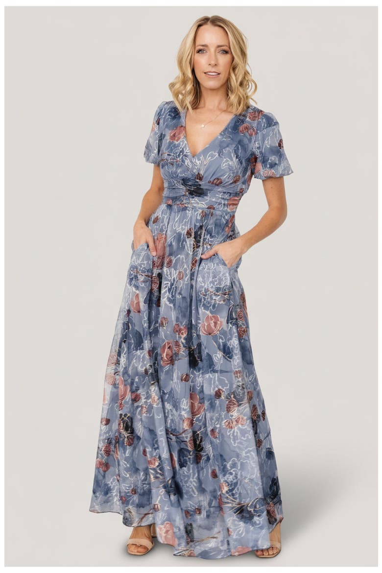Ardley Maxi Dress, Main, color, Slate Print