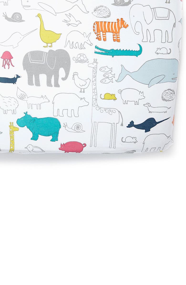 Pehr Noahs Ark Cotton Crib Sheet, Main, color, 